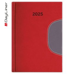 Határidőnapló Memphis B5 heti, fehér lapokkal piros-szürke Dayliner 2026. Író- irodaszer, papíráru Dayliner