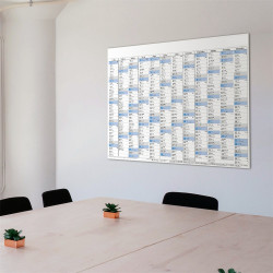 Plakátnaptár 980 × 680 mm, fehér lapokkal kék ívben Dayliner 2026.