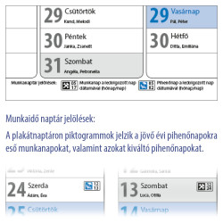 Plakátnaptár 980 × 680 mm, fehér lapokkal kék ívben Dayliner 2026.
