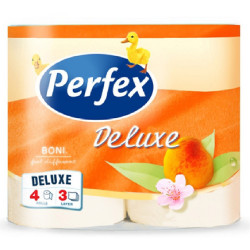 Toalettpapír 3 rétegű 150 lap/tekercs 4 tekercs/csomag barack Boni Perfex DeLuxe Iroda üzemeltetés, munkavédelem Perfex