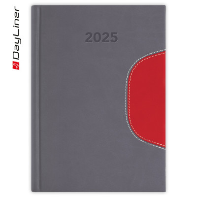 Határidőnapló Memphis A5 napi, fehér lapokkal szürke-piros Dayliner 2026. Határidőnapló Memphis A5 napi, fehér lapokkal szürke-piros Dayliner 2026.