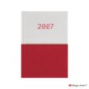 Határidőnapló Contrast A5 napi, fehér lapokkal fehér-piros Dayliner 2027.