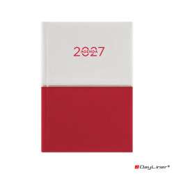 Határidőnapló Contrast A5 napi, fehér lapokkal fehér-piros Dayliner 2027.