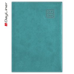 Határidőnapló Square A5 napi, fehér lapokkal türkiz Dayliner 2026. Író- irodaszer, papíráru Dayliner