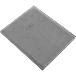 Határidőnapló Bolero A/4S, heti krémszínű lapokkal szürke Realsystem 2027.