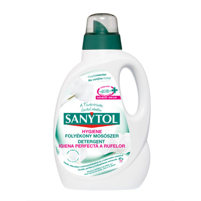 Mosógél 1,65 liter (17 mosás) fehér és színes ruhákhoz Sanytol Hygiene Mosógél 1,65 liter (17 mosás) fehér és színes ruhákhoz Sanytol Hygiene