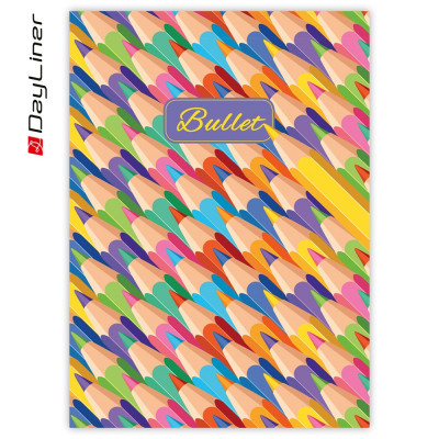 Keménytáblás notesz pontozott vonalozással Colors A5 Bullet, fehér lapokkal Graphite Dayliner 2026.