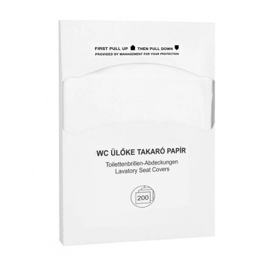 Toalettülőke takaró papír 200 lap/csomag 10 cs/karton Alpha fehér Toalettülőke takaró papír 200 lap/csomag 10 cs/karton Alpha fehér