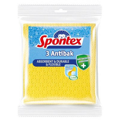 Szivacsos kendő antibakteriális 3 db/csomag Spontex Szivacsos kendő antibakteriális 3 db/csomag Spontex