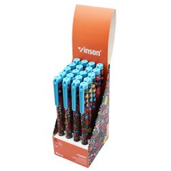 Golyóstoll kupakos, 0,7mm Vinson Berry A186 vegyes test displ 20 db/display Író- irodaszer, papíráru Vinson