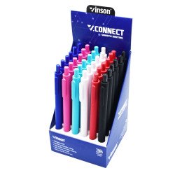 Golyóstoll nyomógombos 0,7mm Vinson Connect S1 kék test Író- irodaszer, papíráru Vinson
