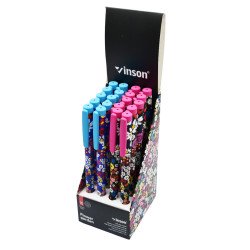 Golyóstoll kupakos, 0,7mm Vinson Flower Garden A24 vegyes test displ 20 db/display Író- irodaszer, papíráru Vinson
