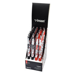 Golyóstoll nyomógombos 0,7mm Vinson Lipstick 222 vegyes test displ 24 db/display Író- irodaszer, papíráru Vinson
