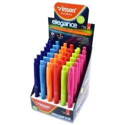 Golyóstoll nyomógombos 0,7mm Vinson Elegance 8055C vegyes test displ 36 db/display Író- irodaszer, papíráru Vinson