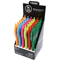 Golyóstoll nyomógombos 0,7mm Vinson Smart R1 vegyes test displ 36 db/display Író- irodaszer, papíráru Vinson