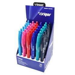 Golyóstoll nyomógombos 0,7mm Vinson G2 vegyes test displ 36 db/display Író- irodaszer, papíráru Vinson