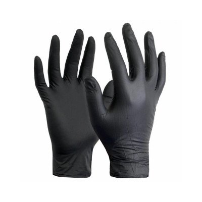 Gumikesztyű nitril púdermentes S 100 db/doboz GMT Super Gloves fekete