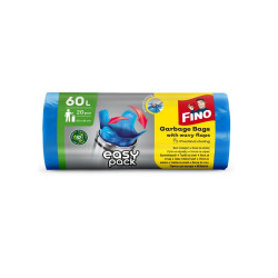 Szemeteszsák köthető füles 60 literes 20 db/tekercs Easy Pack Fino kék Iroda üzemeltetés, munkavédelem Fino