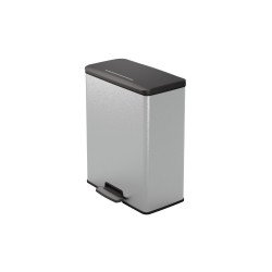 Szemetes kuka pedálos fémhatású műanyag 70 liter literes Fekete/ezüst Deco Bin_Curver Író- irodaszer, papíráru Curver