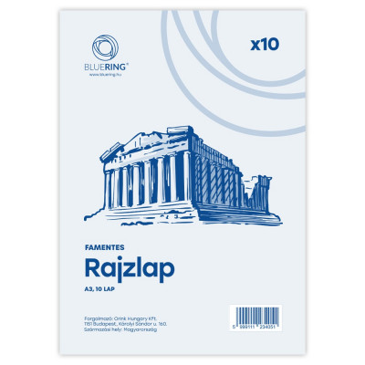 Rajzlap A3, famentes fóliázva Bluering® 10 ív/csomag,