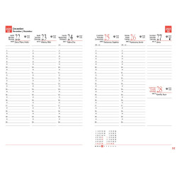 Tanári határidőnapló A5, műbőr 150mmx210mm, fehér lapokkal levelek 2026/2027 Realsystem