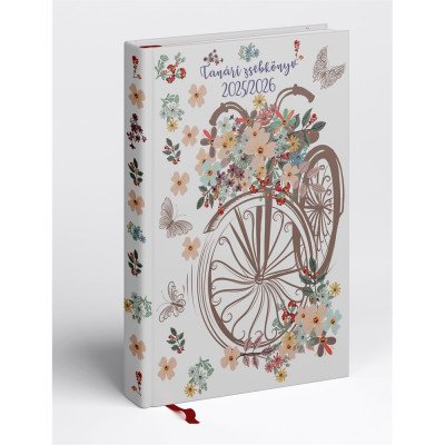 Tanári határidőnapló A5, műbőr 150mmx210mm, fehér lapokkal floral 2026/2027 Realsystem