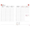 Tanári határidőnapló A5, műbőr 150mmx210mm, fehér lapokkal pink 2026/2027 Realsystem