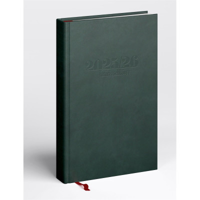 Tanári határidőnapló A5, műbőr 150mmx210mm, fehér lapokkal zöld 2026/2027 Realsystem