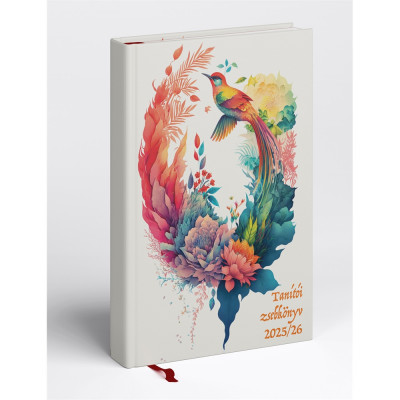 Tanítói zsebkönyv A5, műbőr 145mmx205mm, fehér lapokkal cseresznyevirág 2026/2027 Realsystem