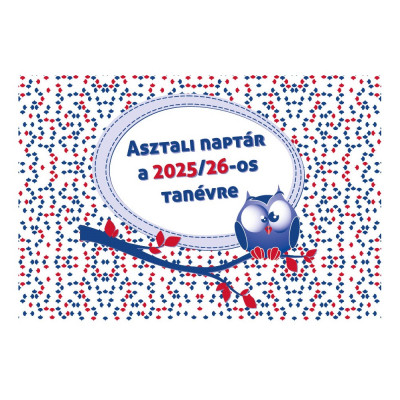 Asztali diák naptár 165mmx240mm, fehér lapokkal 2026/2027 tanévre Realsystem