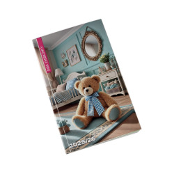 Diák zsebkönyv 125mmx205mm, fehér lapokkal 2026/2027 mackó Realsystem Író- irodaszer, papíráru Realsystem