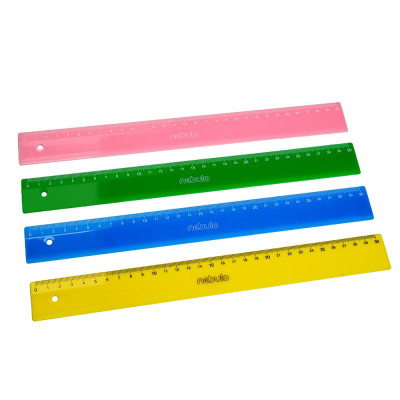 Vonalzó, 30 cm-es, vegyes színek, Nebulo