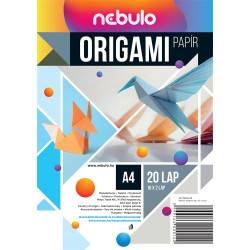 Origami papír A4, vegyes színek, 20 lap/csomag, Nebulo Író- irodaszer, papíráru Nebulo