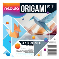 Origami papír 20x20 cm, vegyes színek, 20 lap/csomag, Nebulo Író- irodaszer, papíráru Nebulo