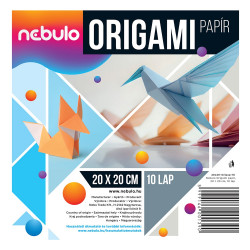 Origami papír 20x20 cm, vegyes színek, 10 lap/csomag, Nebulo Író- irodaszer, papíráru Nebulo