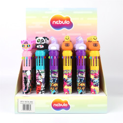 Golyóstoll 10színű, funny animals, 30 db/display Nebulo Író- irodaszer, papíráru Nebulo