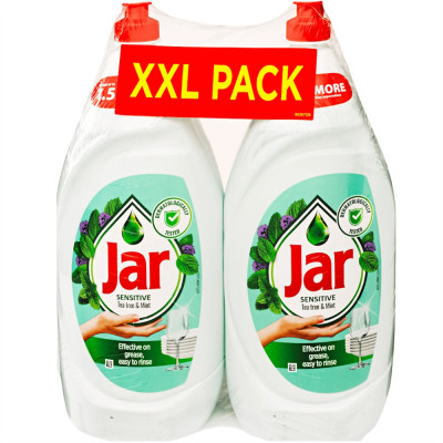 Mosogatószer 2 x 1350 ml kézi duopack Jar TeaTree&Mint Mosogatószer 2 x 1350 ml kézi duopack Jar TeaTree&Mint