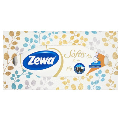 Papírzsebkendő 4 rétegű 80 db/csomag Zewa Softis Style NaturalSoft Papírzsebkendő 4 rétegű 80 db/csomag Zewa Softis Style NaturalSoft