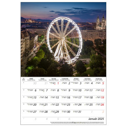 Falinaptár képes 230 x 330 mm, fehér lapokkal Budapest Dayliner 2026.