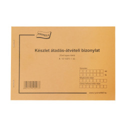 Készlet átadás átvételi bizonylat 8tételes 25x4 lapos tömb A/5 fekvő B.12-122 Író- irodaszer, papíráru Bluering