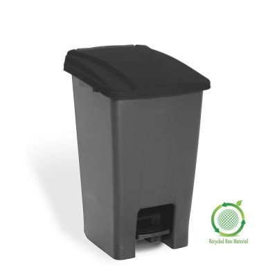 Szemetes kuka pedálos műanyag 70 literes antracit/fekete UP228-216
