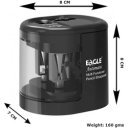 Hegyező asztali 2 lyukú elektromos elemes és USB adapterrel működtethető EG5161 Eagle fekete