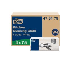 Tisztítótkendő konyhai 1 rétegű hajtogatott 75 lap/csomag 4 csomag/karton W4 rendszer TORK_473179 Iroda üzemeltetés, munkavédelem Tork