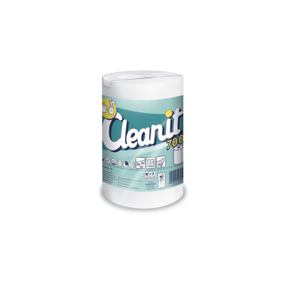 Háztartási papírtörlő kéztörlő 2 rétegű 476 lapos 6 tekercs/karton Cleanit 700 Lucart_821724 Háztartási papírtörlő kéztörlő 2 rétegű 476 lapos 6 tekercs/karton Cleanit 700 Lucart_821724