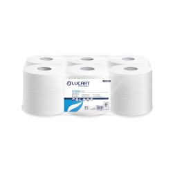 Toalettpapír 2 rétegű közületi átmérő: 19 cm 12 tekercs/csomag Strong Lucart 125 _812526 hófehér Iroda üzemeltetés, munkavédelem Lucart