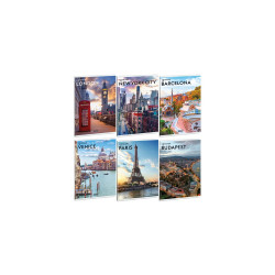 Füzet iskolai A4, 40lap, kockás Ars Una CITYSCAPE 10db/csomag Író- irodaszer, papíráru Ars Una