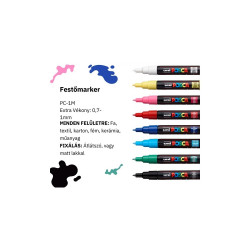 Dekormarker 0,7-1mm, Uni-Posca PC-1M, 8 db-os készlet Író- irodaszer, papíráru Uni