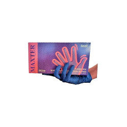 Gumikesztyű nitril púdermentes S 200 db/doboz Maxter kék