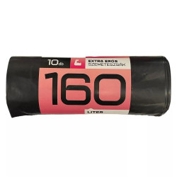 Szemeteszsák 160 liter 80 x 120 cm 40 mikron 10 db/tekercs fekete Iroda üzemeltetés, munkavédelem Egyéb