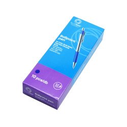 Golyóstoll nyomógombos 0,7mm, fém test, műanyag fogórész kék, írásszín kék Író- irodaszer, papíráru Egyéb
